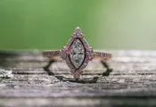 14k Rose Gold Art Deco-Inspired Lab Grown Marquise Diamond Engagement ring
