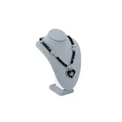 #189-3-LNLTG Necklace Display Bust, Dim Gray Linen