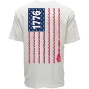 "1776" Cream w/ Red & Blue Flag Hooey T-shirt