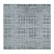 10'1"x10'1" Gray Natural Wool Modern Design Hand Knotted Square Rug R87705
