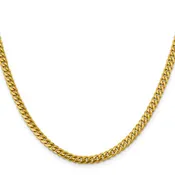 14K 18 inch 4.25mm Solid Miami Cuban Link with Lobster Clasp Chain