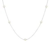 16In White Gold Pearl Tin Cup Necklace