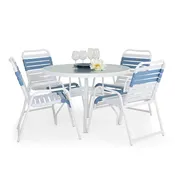 Aluminum Vinyl Strap 5 Piece Dining Set