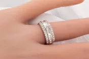 14k 1.25 CTW Wide 3 Row Diamond Wedding Band