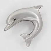 Dolphin Cabinet Knob, Medium Left Facing