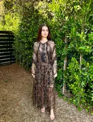Black Metallic Ruffled Maxi Dress
