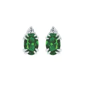 10KT.04CT(2)DIA 6X4OV SIMULATED EMERALD EARS