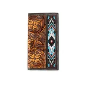 3D FLORAL TOOLED EMB INLAY RODEO WALLET