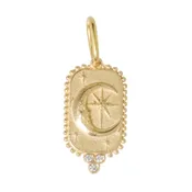 14K Moon + Star Tag Charm