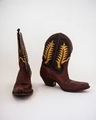 1940s Vintage Gold Bond Inlay Pee Wee Cowboy Boots