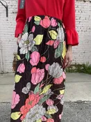 Vintage 60s Quilted Floral Maxi Dress - M/L