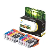 Compatible 10 Combo Pack Canon PGI 250 High Yield Ink Cartridge