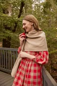 Bayside Herringbone Shawl - Wheat