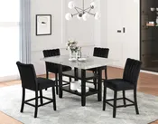 Ayla Marble & Velvet Counter Height Dining Table Set