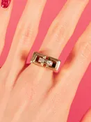14k Diamond Link Ring