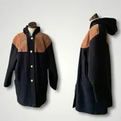 Elegance Couture Wool Hooded Coat XL