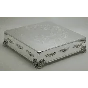 CAKE STAND SILVER 18″ SQ.