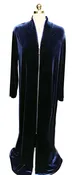 SOLD - NEW - DIAMOND TEA LUXURIOUS ZIP UP FRONT VELOUR ROBE IN MIDNIGHT NAVY - SIZE LARGE #1