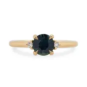 0.87ct Zara Round Teal Sapphire & Diamond Engagement Ring