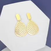 18KT Gold Plated Filigree Dangle Earrings