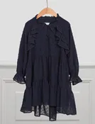 Abel & Lula Girls Plumeti Chiffon Navy Dress