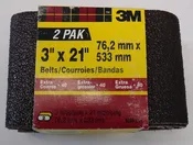 3M 9285-2NA 3" x 21" Extra Coarse 40 Grit Sanding Belts 2 Pack