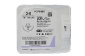 Absorbable Antibacterial Suture with Needle Coated Vicryl™ Plus Polyglactin 910 with Irgacare MP Antibacterial Suture CT-1 1/2 Circle Taper Point Needle Size 3 - 0 Braided - VCP838D