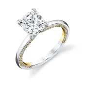 14K Two Tone 0.30ct. Round Solitaire Diamond Engagement Ring