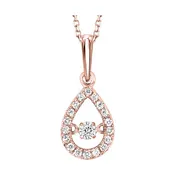 10Kt Rose Gold Diamond 1/5Ctw Pendant