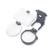 3-in-1  Interchangeable Magnifier Set * LED Lighted Hands-Free Magnifying Glass Kit * (2x, 2x/2.5x, 3.5x)