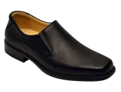 Esse Comfort Men's Leather Plain Toe Slip-On - Black