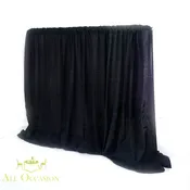 10' High Black Pipe & Drape Rental – Per Linear Foot