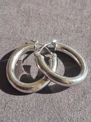 14k 1.6g hollow oval white gold hoops