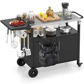 Buitenbarbecuewagen met opslag, kookeiland