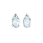 10KT.04CT(2)DIA 6X4OV CREATED OPAL EARS