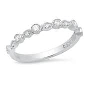 14K White Gold Diamond Half Eternity Band