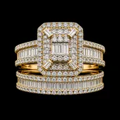10K Yellow Gold Diamond Bridal Set – 1 3/4 CT