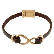 Brown leather infinity Bracelet
