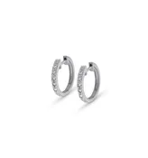 14k White Gold Diamond Mini Hoop Earrings