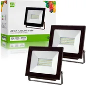 2 PACK - ASD 50w LED Flood Light yoke trunnion mount dark brown chassis 5000k Daylight
