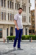 Cream Banded Short Sleeve Linen Shirt
