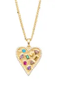 rachel reinhardt multi stone heart necklace