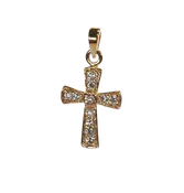 14K Yellow Gold Diamond Cross Pendant SKU: 60559