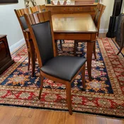 Annecy Directoire Side Chair - Cherry with Black Leather
