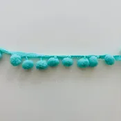Ball Fringe 10mm Aqua 4 Yards