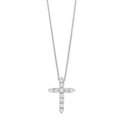 10K WG 1/10 ct. tw. Diamond Cross Pendant