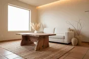 Live Edge Mesquite Wood Coffee Table with Slab Base