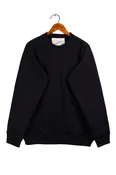 Amagansett Beach Upcycled Terry Super Fine Cotton Sweater - Blackout