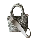 Leah Petite Metallic Woven Tote