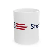 Copy of Copy of AALS Personalized Patriotic Stephanie Ceramic Mug — Red & Navy Striped Political Coffee Cup (11oz/15oz)